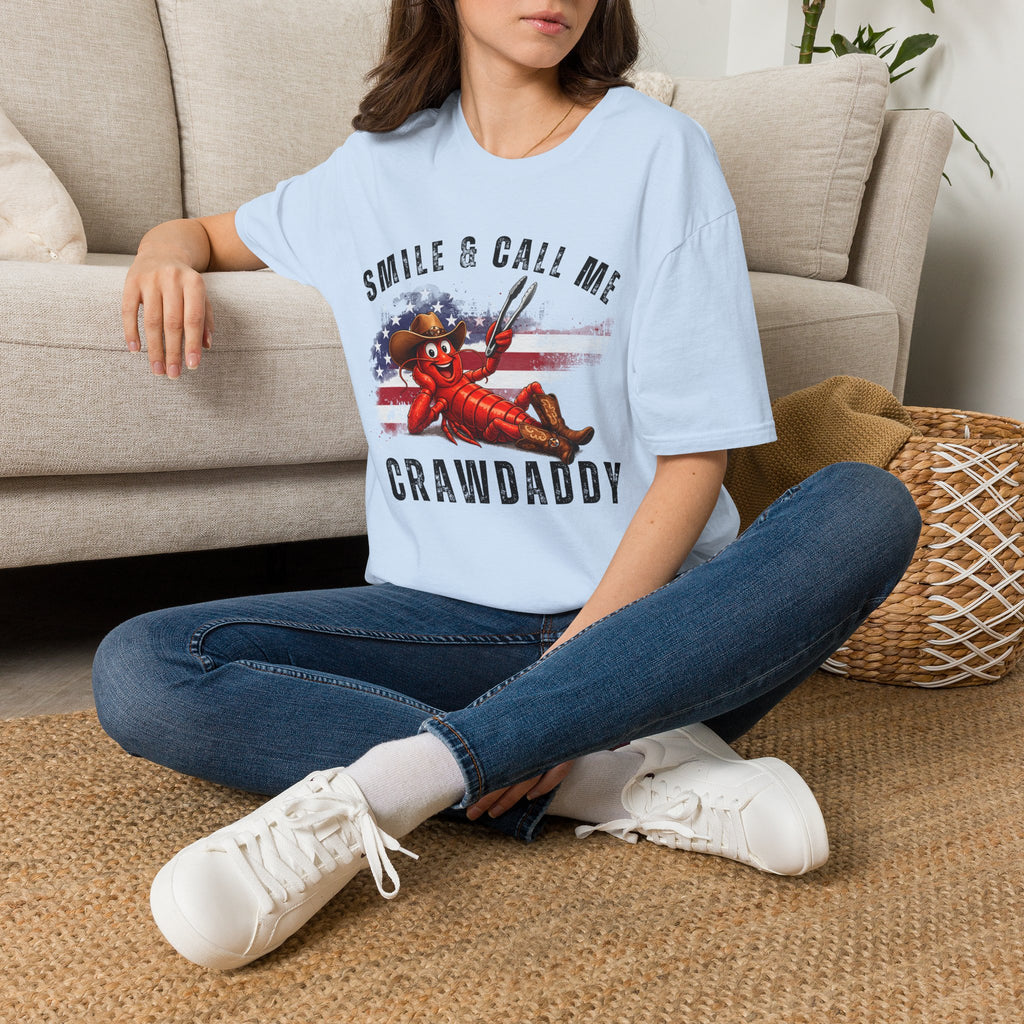 Crawfish T-Shirt — "Smile & Call Me Crawdaddy" Patriotic Cajun Tee