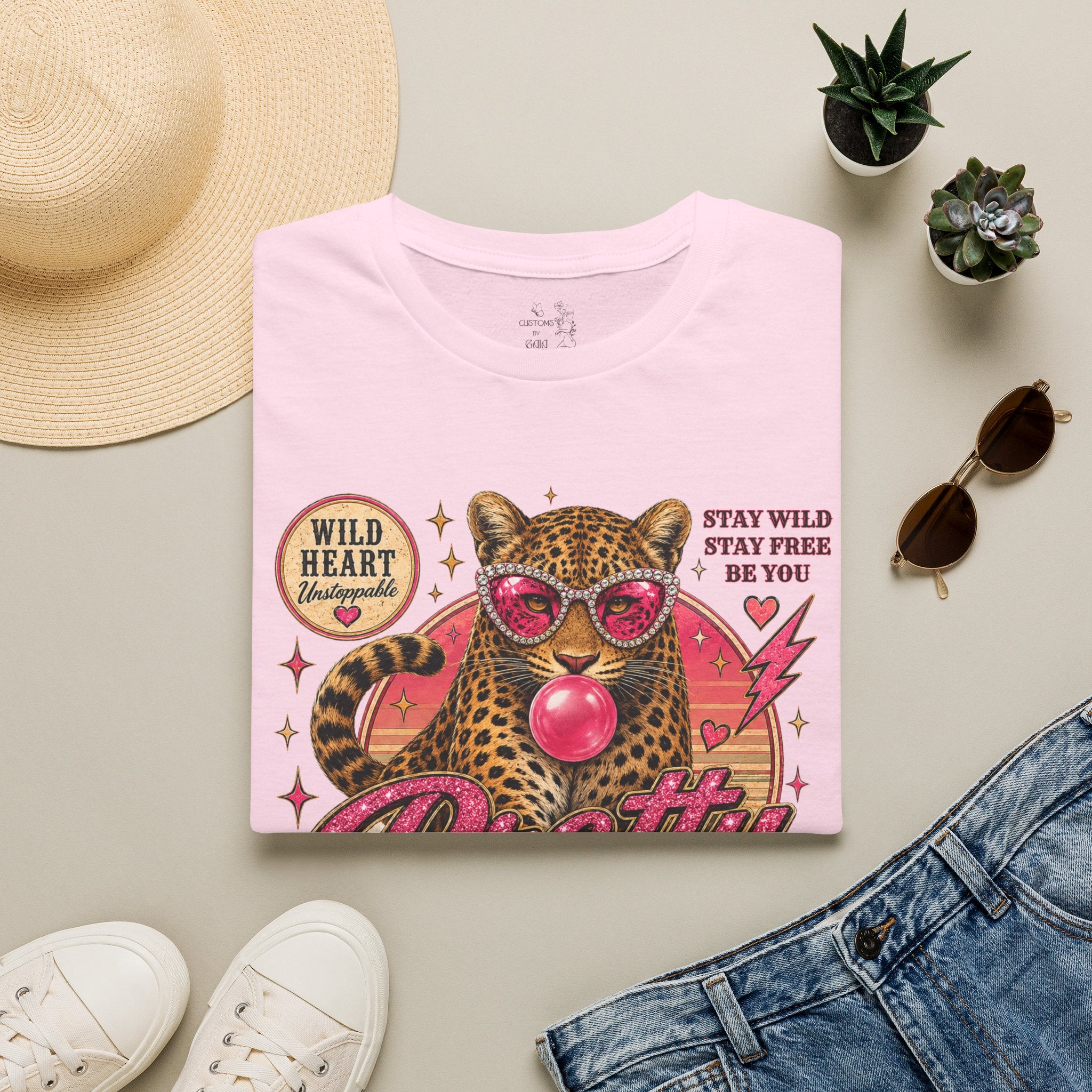Leopard 'Pretty Savage' Graphic T-Shirt — Retro Wild Heart Design