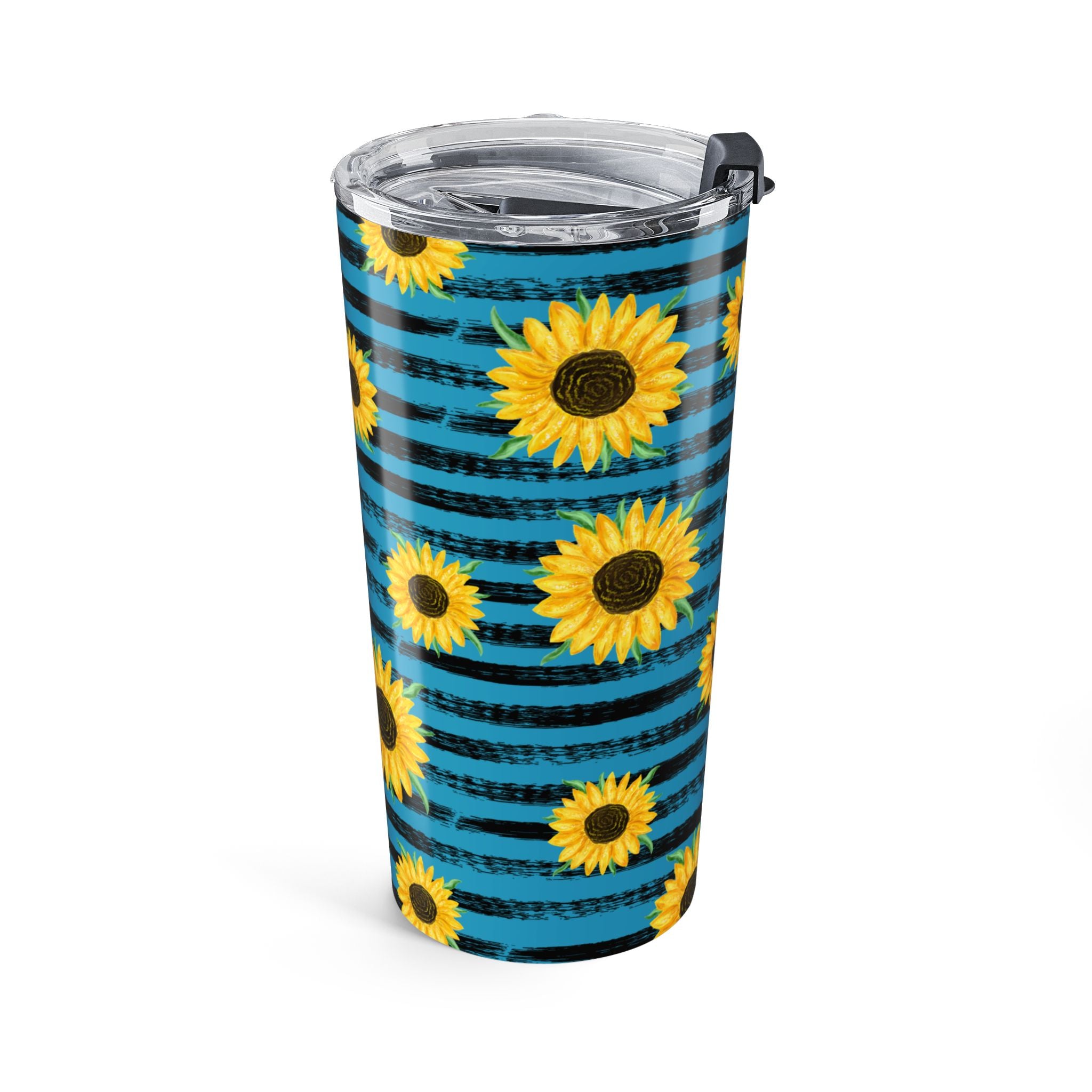 Copy of Sunflower Stripe 20oz Tumbler — Insulated Travel Cup (Turquoise)