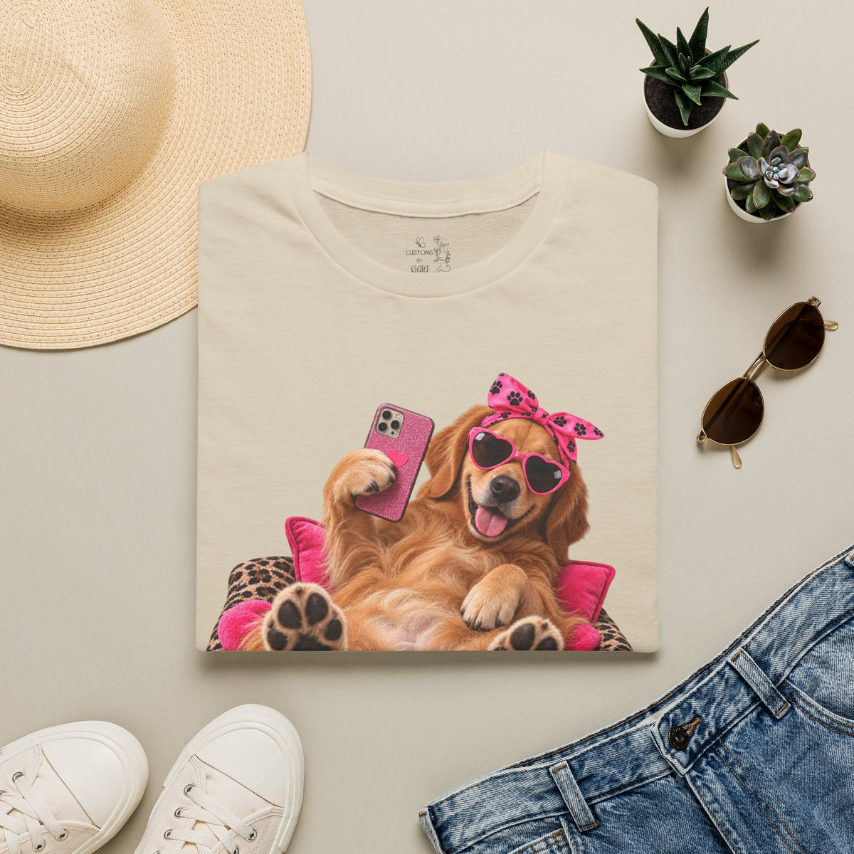 Only Paws Graphic T-Shirt — Cute Golden Retriever Selfie Design