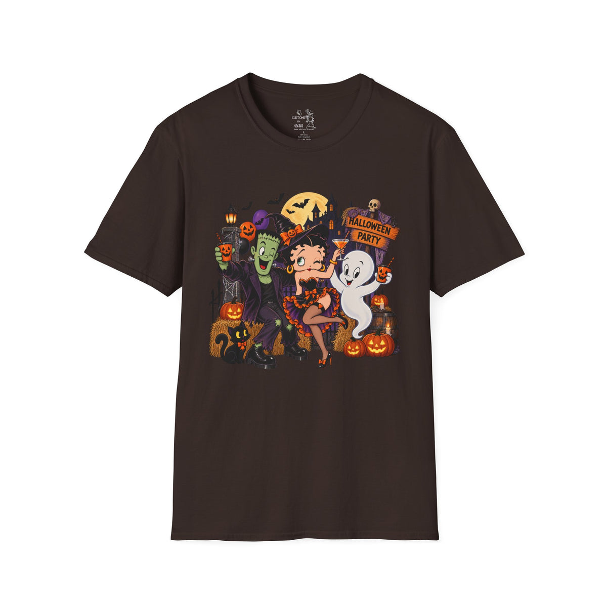 Halloween Party T‑Shirt — Betty Boop & Classic Cartoon Ghosts Costume Tee