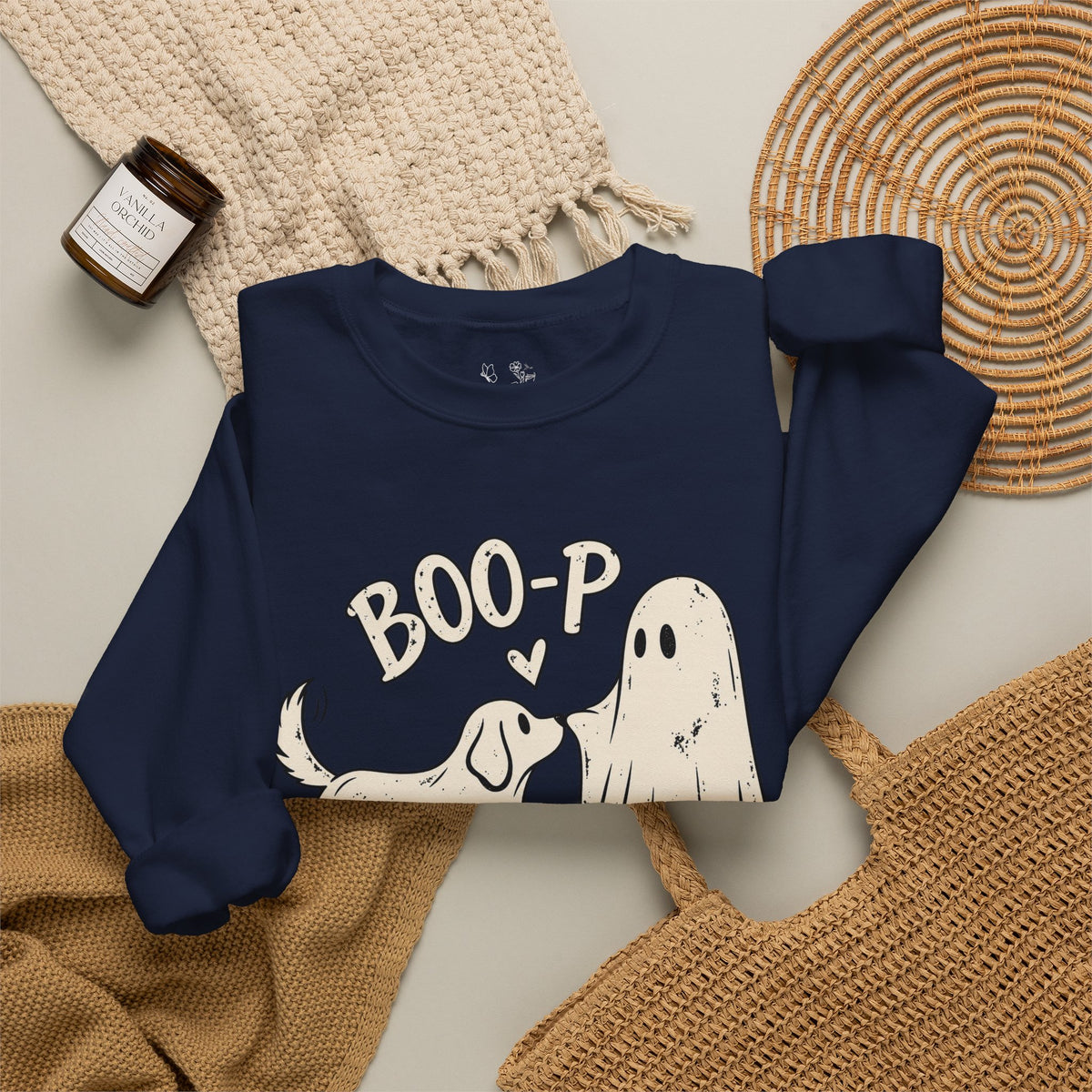 Boo-p Dog & Ghost Halloween Sweatshirt