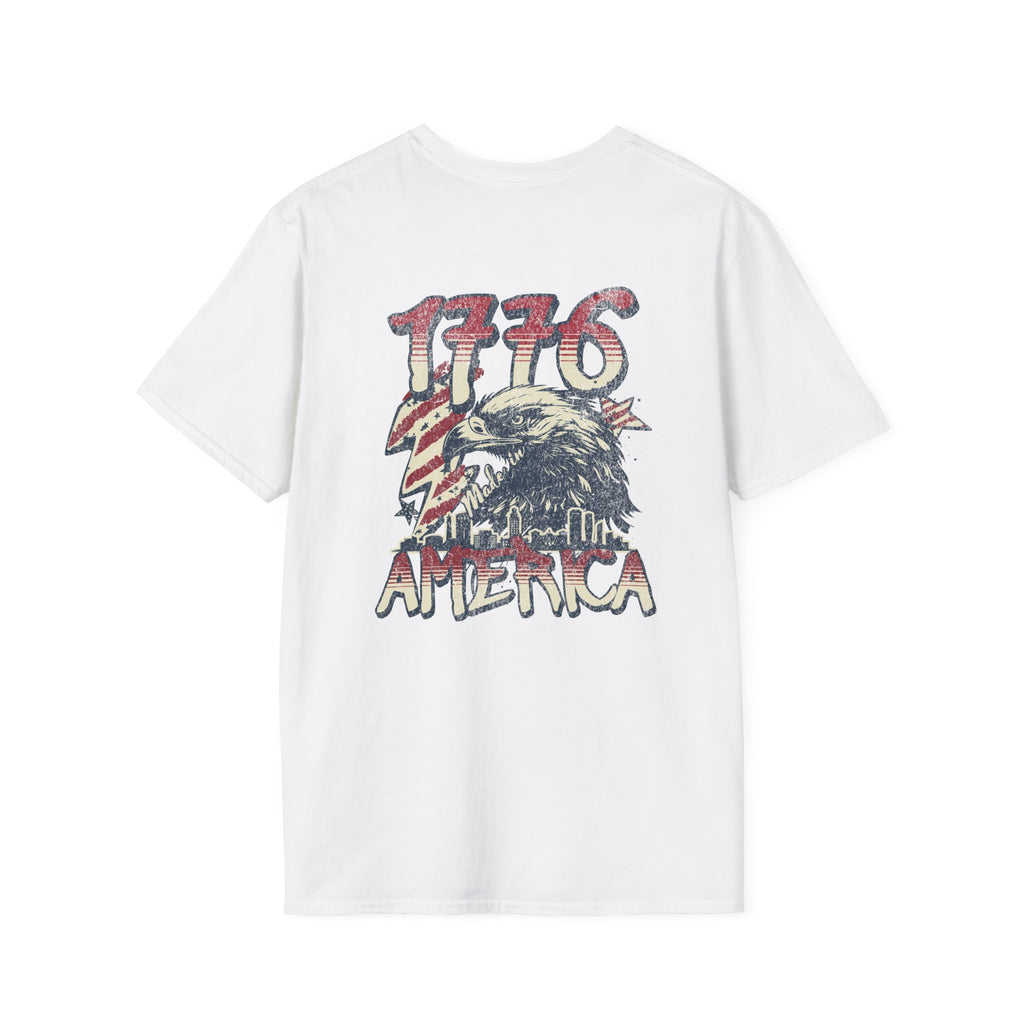 Patriotic “American Dad” Tee — Vintage Flag Cowboy Hat Dad T-Shirt