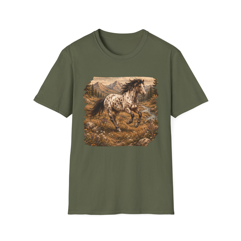 Appaloosa Horse T-Shirt — Vintage Mountain Run Western Tee