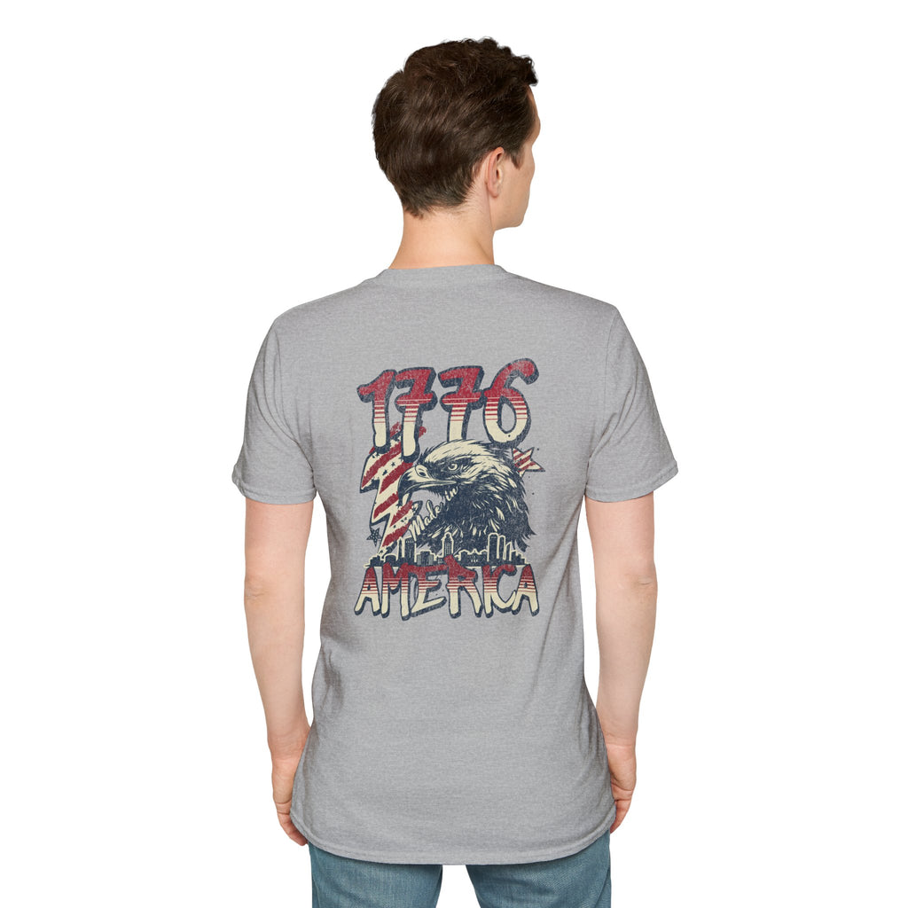 Patriotic “American Dad” Tee — Vintage Flag Cowboy Hat Dad T-Shirt