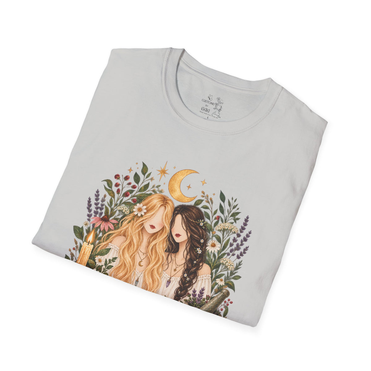 Witchy Sisters T-Shirt – 'Practical Magic' Boho Moon Witch Illustration