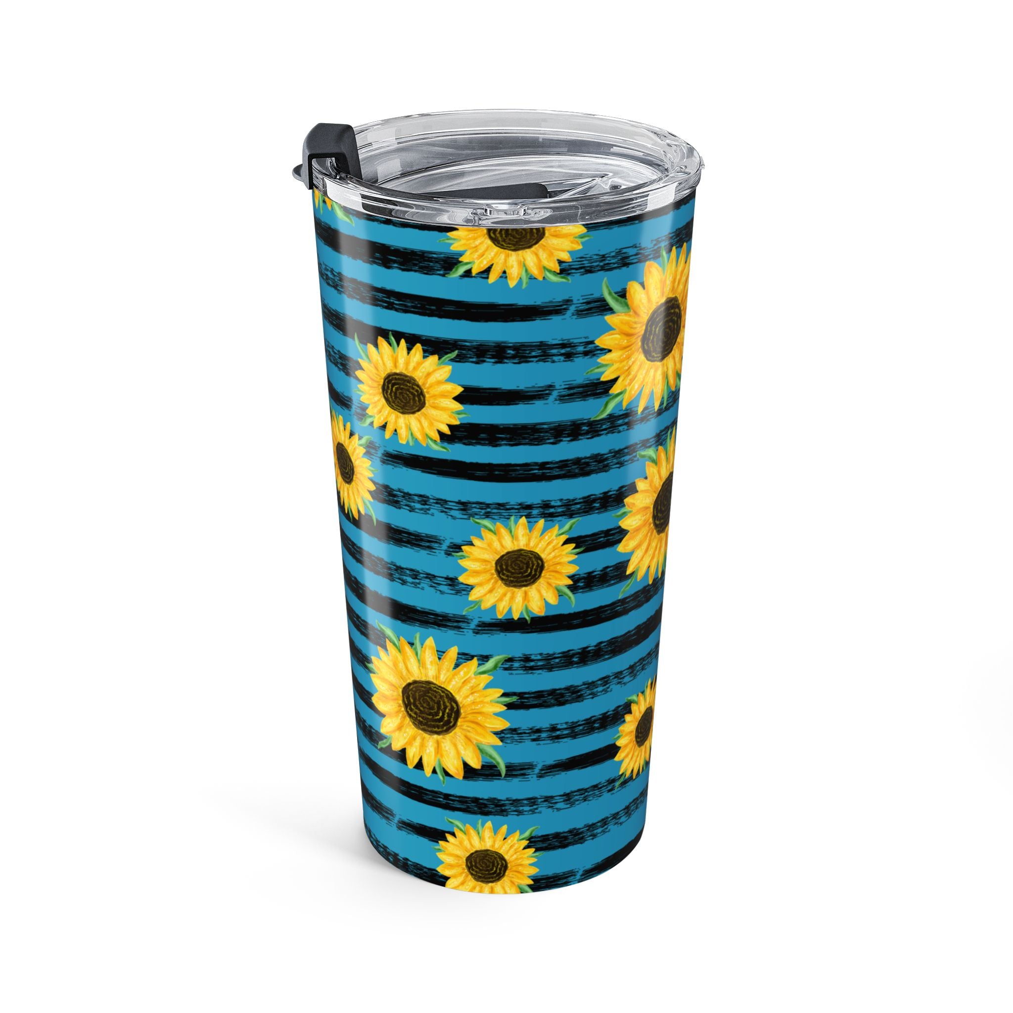 Copy of Sunflower Stripe 20oz Tumbler — Insulated Travel Cup (Turquoise)