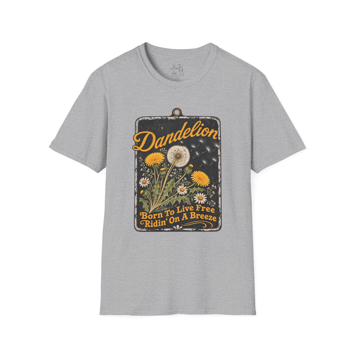 Dandelion Tee — "Born To Live Free, Ridin' On A Breeze" Vintage Floral T-Shirt