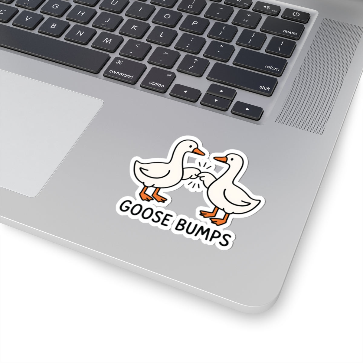 Goose Bumps Sticker — Cute Fist-Bumping Geese Kiss-Cut Vinyl Sticker