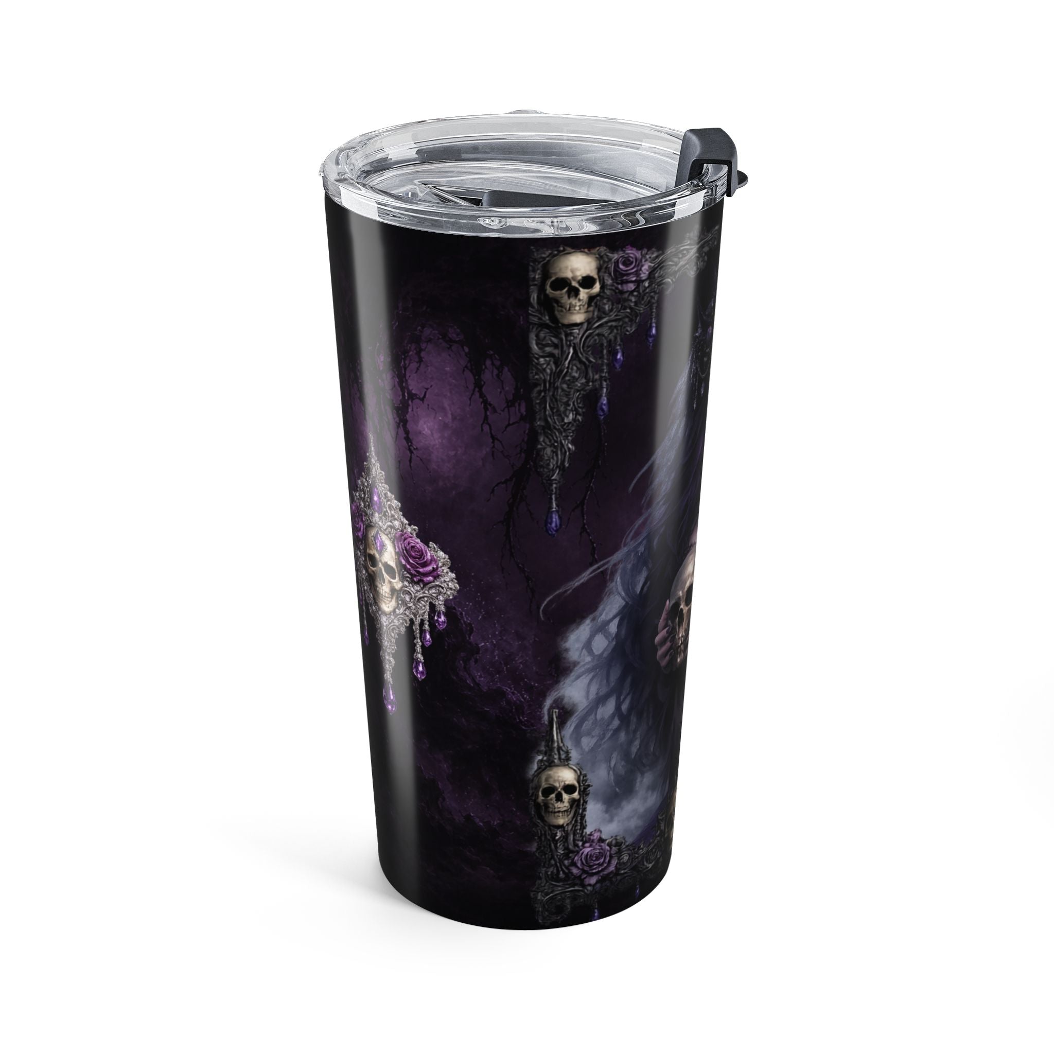 20oz Gothic Skull Siren Tumbler – Dark Fantasy Coffee Cup