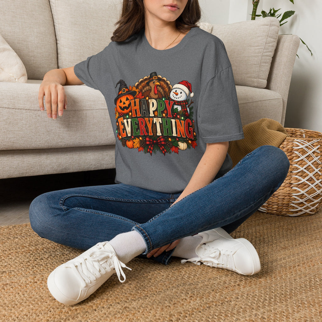 Holiday 'Happy Everything' T-Shirt — Thanksgiving, Halloween & Christmas Graphic Tee