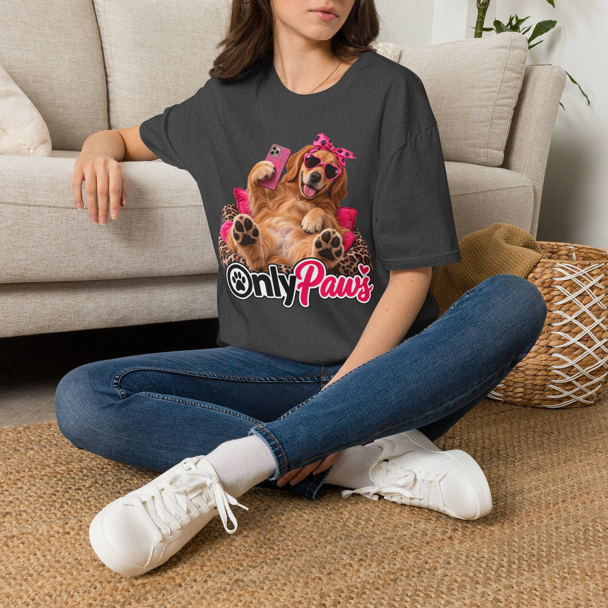 Only Paws Graphic T-Shirt — Cute Golden Retriever Selfie Design
