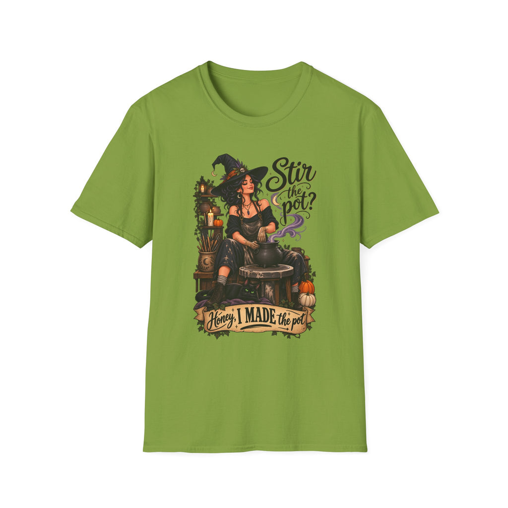 Stir the Pot Witch T-Shirt — Vintage Witch Cauldron Graphic Tee