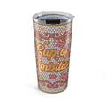 20oz Tumbler - "Cup of Ambition" Inspirational Travel Mug, Pink Rhinestone Motivational Drinkware