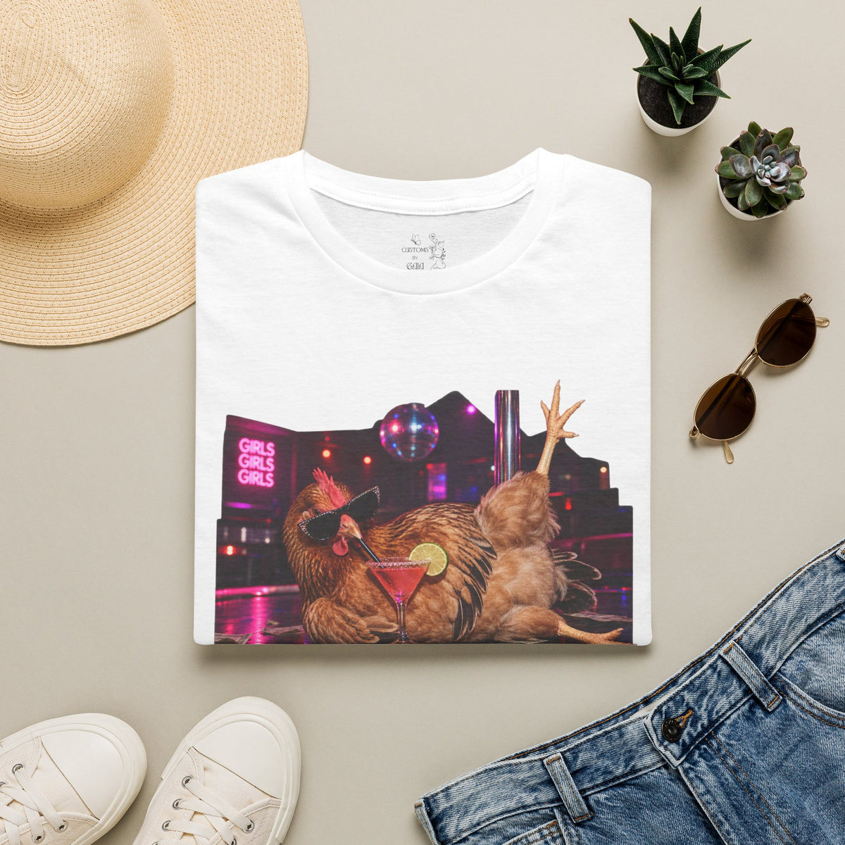 T-Shirt — "It's Hard Out Here for a Chick" Chicken Comedy Tee