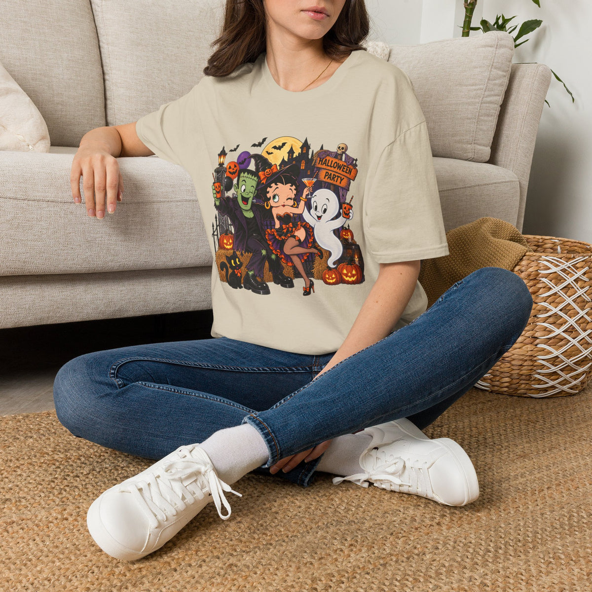 Halloween Party T‑Shirt — Betty Boop & Classic Cartoon Ghosts Costume Tee