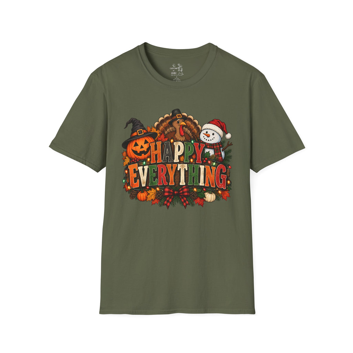 Holiday 'Happy Everything' T-Shirt — Thanksgiving, Halloween & Christmas Graphic Tee
