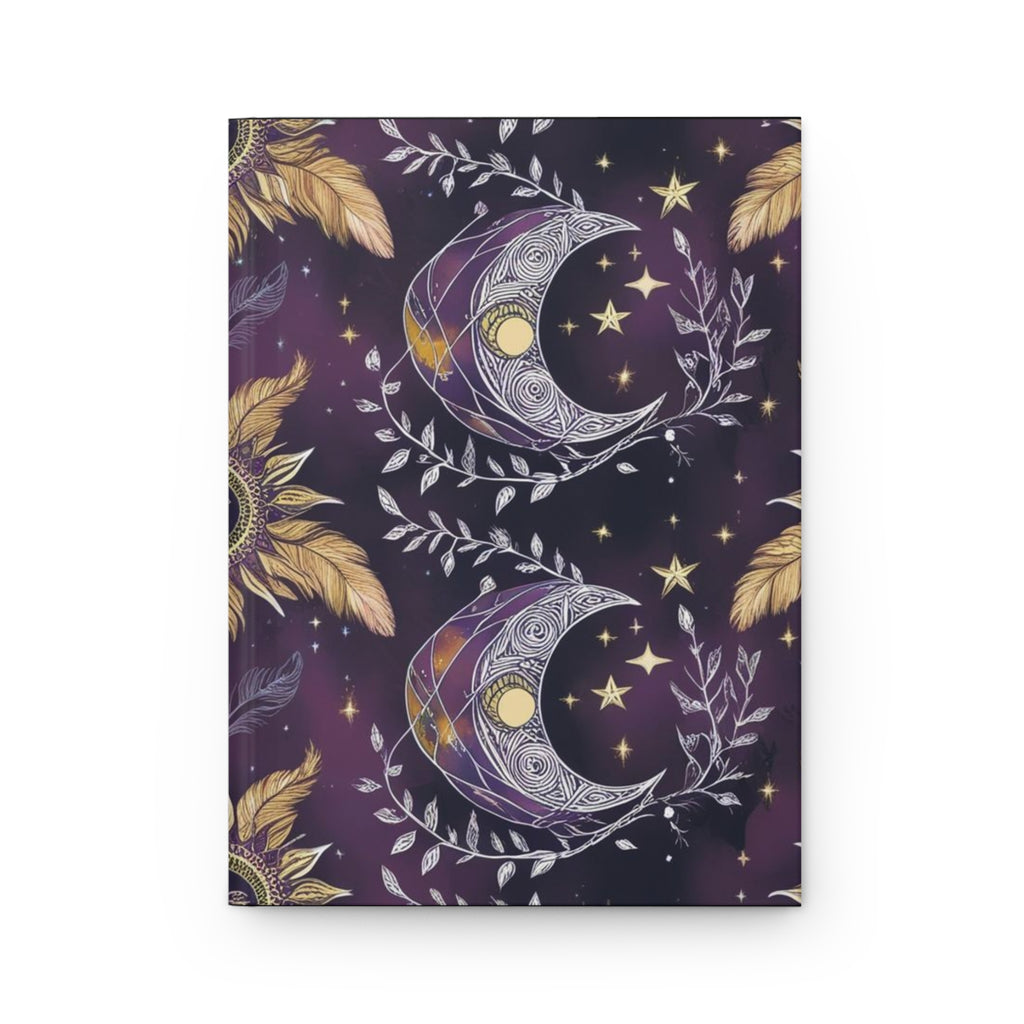 Moon & Sun Hardcover Journal — Celestial Boho Notebook for Astrology, Dreaming & Gratitude
