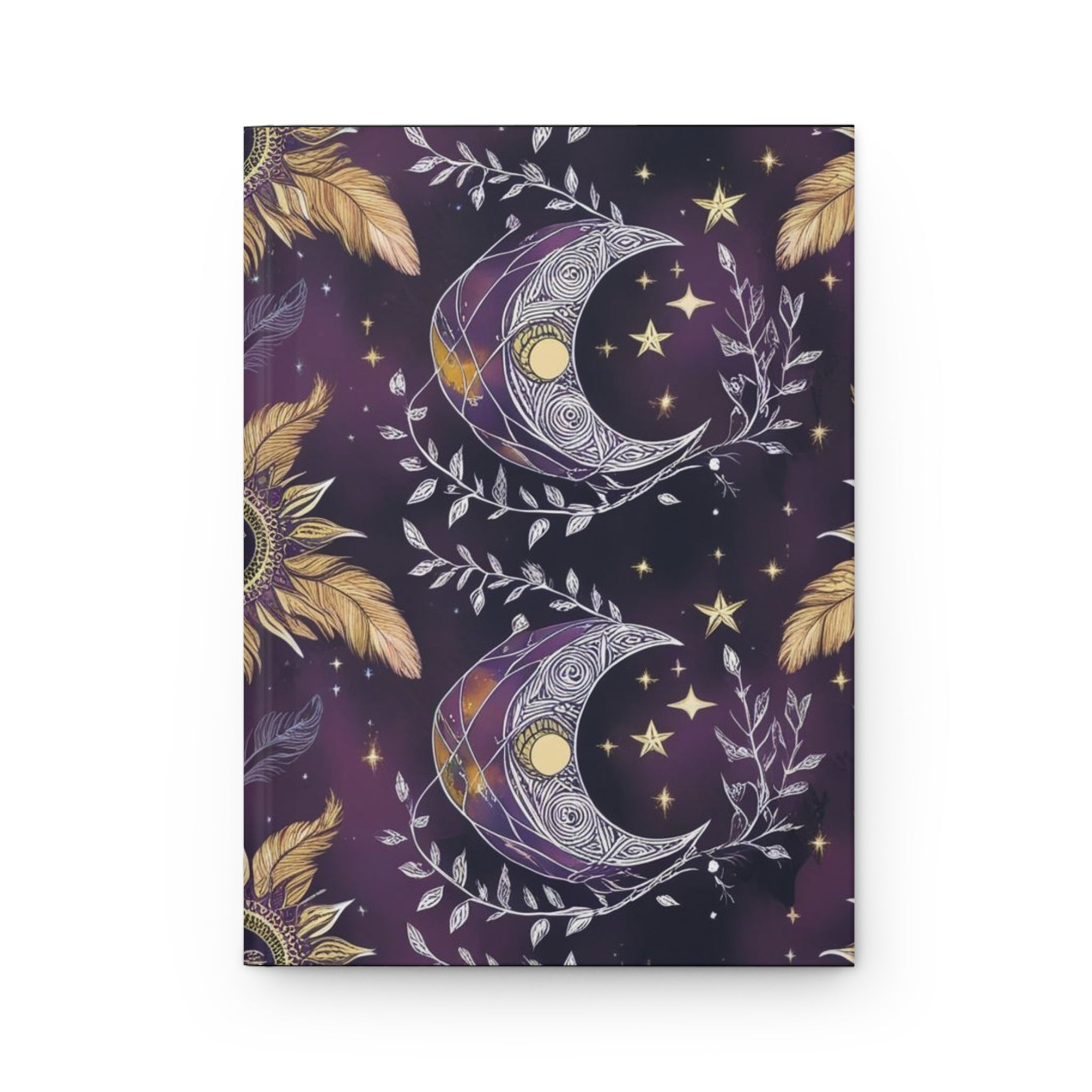 Moon & Sun Hardcover Journal — Celestial Boho Notebook for Astrology, Dreaming & Gratitude