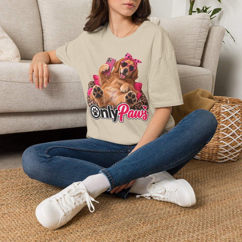 Only Paws Graphic T-Shirt — Cute Golden Retriever Selfie Design