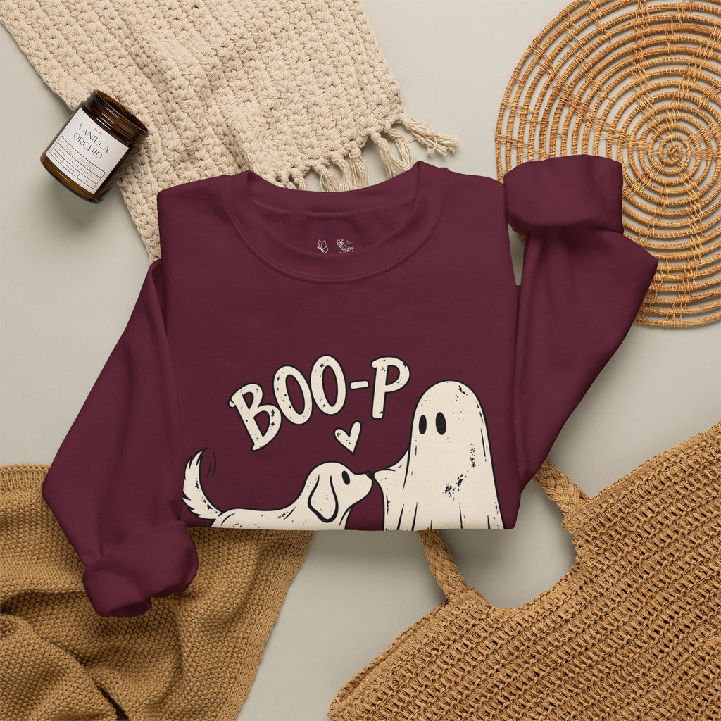 Boo-p Dog & Ghost Halloween Sweatshirt
