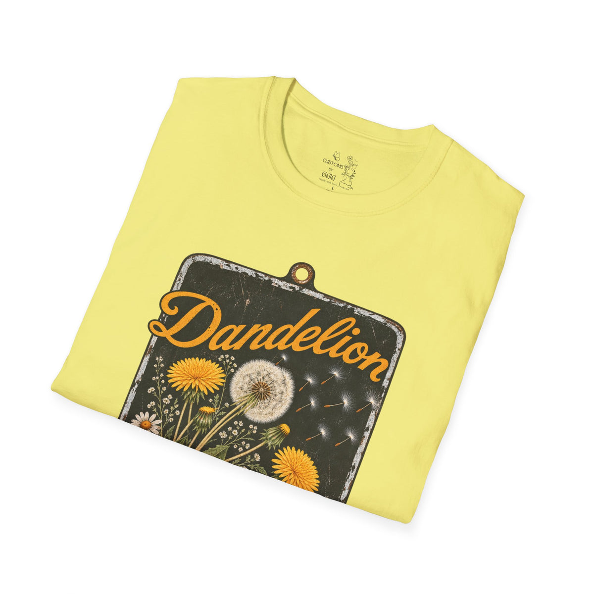 Dandelion Tee — "Born To Live Free, Ridin' On A Breeze" Vintage Floral T-Shirt