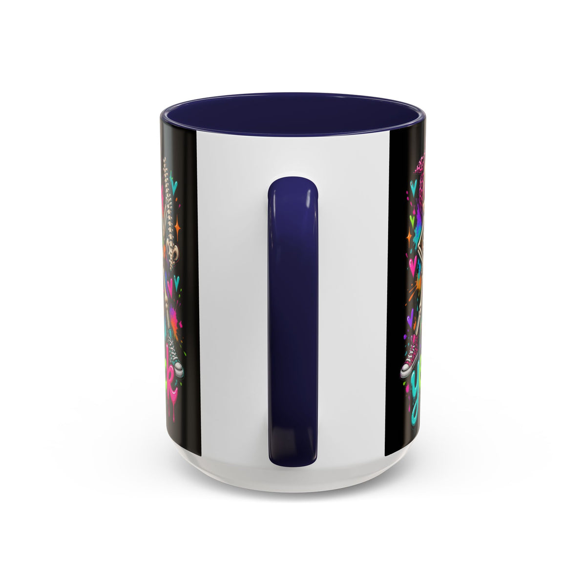 "I’ve Got Your Back" Skeleton Coffee Mug — Colorful Gothic Accent 11/15oz