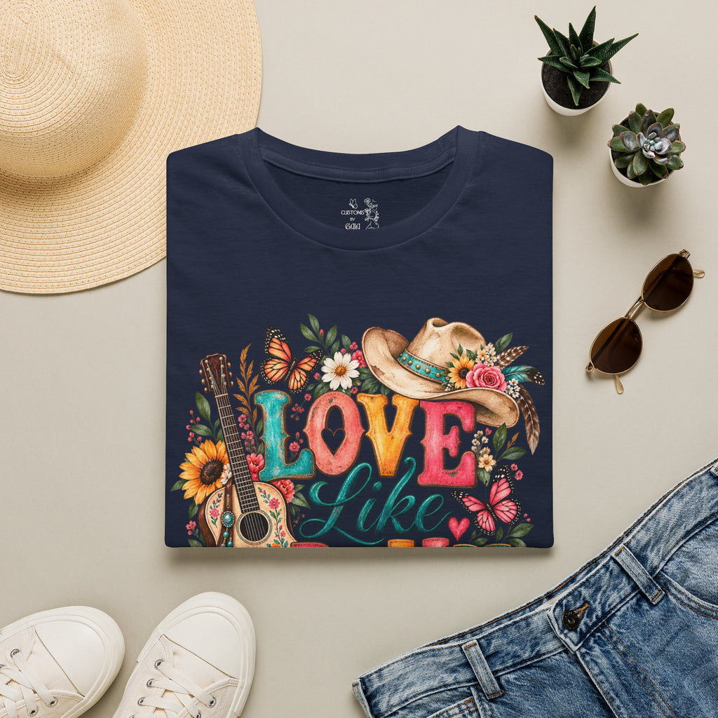 Love Like Dolly Floral Country Music T-Shirt