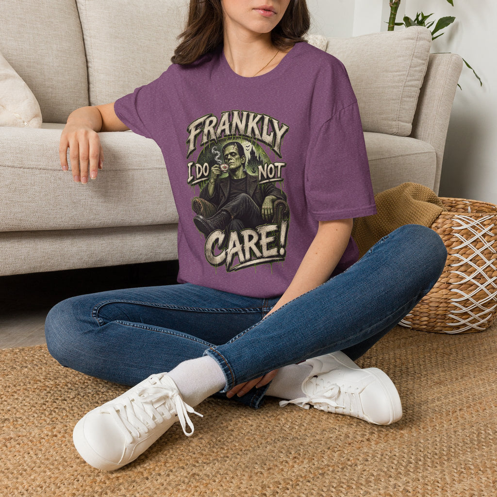 Frankly I Do Not Care T-Shirt — Retro Frankenstein Graphic Tee