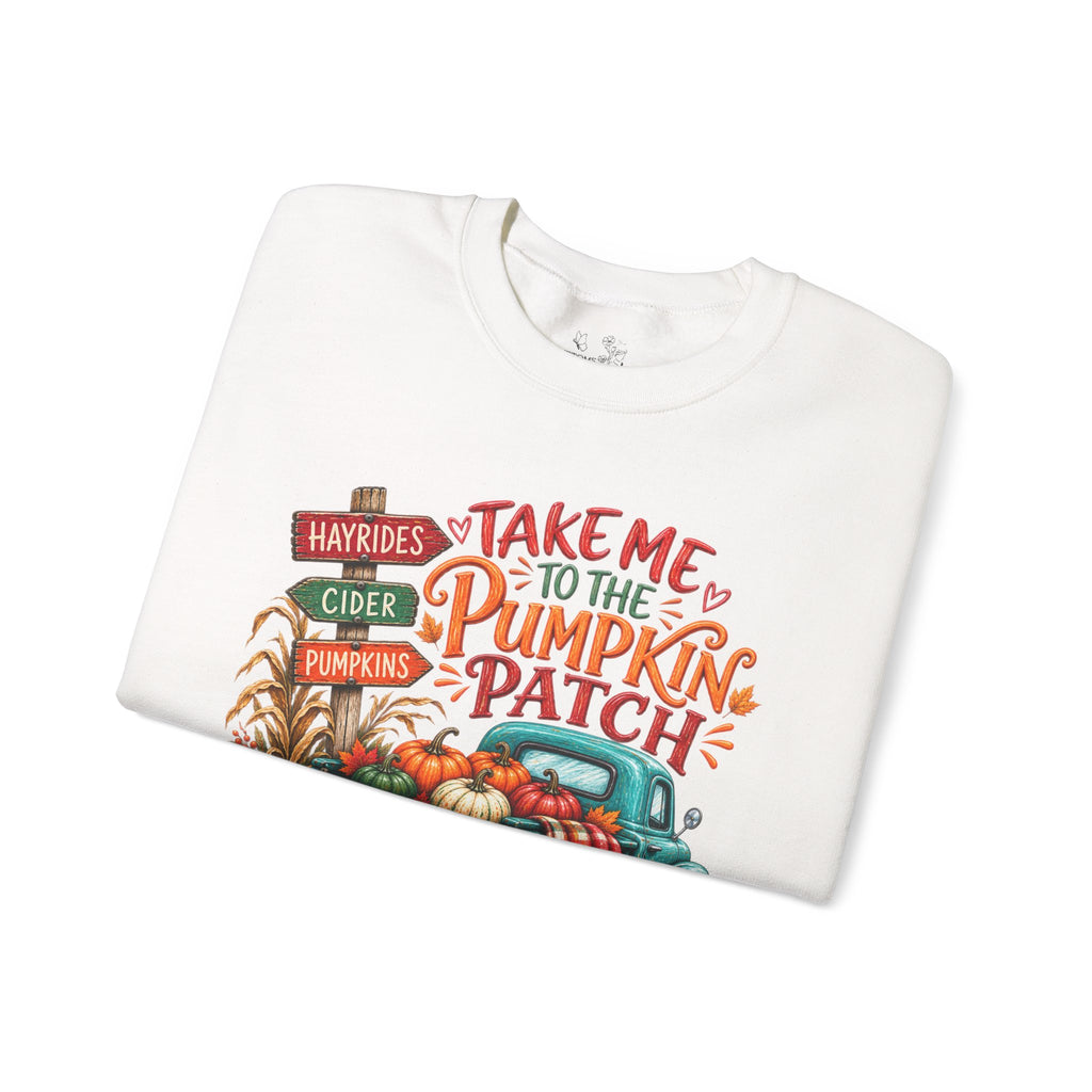 Pumpkin Patch Crewneck Sweatshirt — "Take Me to the Pumpkin Patch" Autumn Vibes