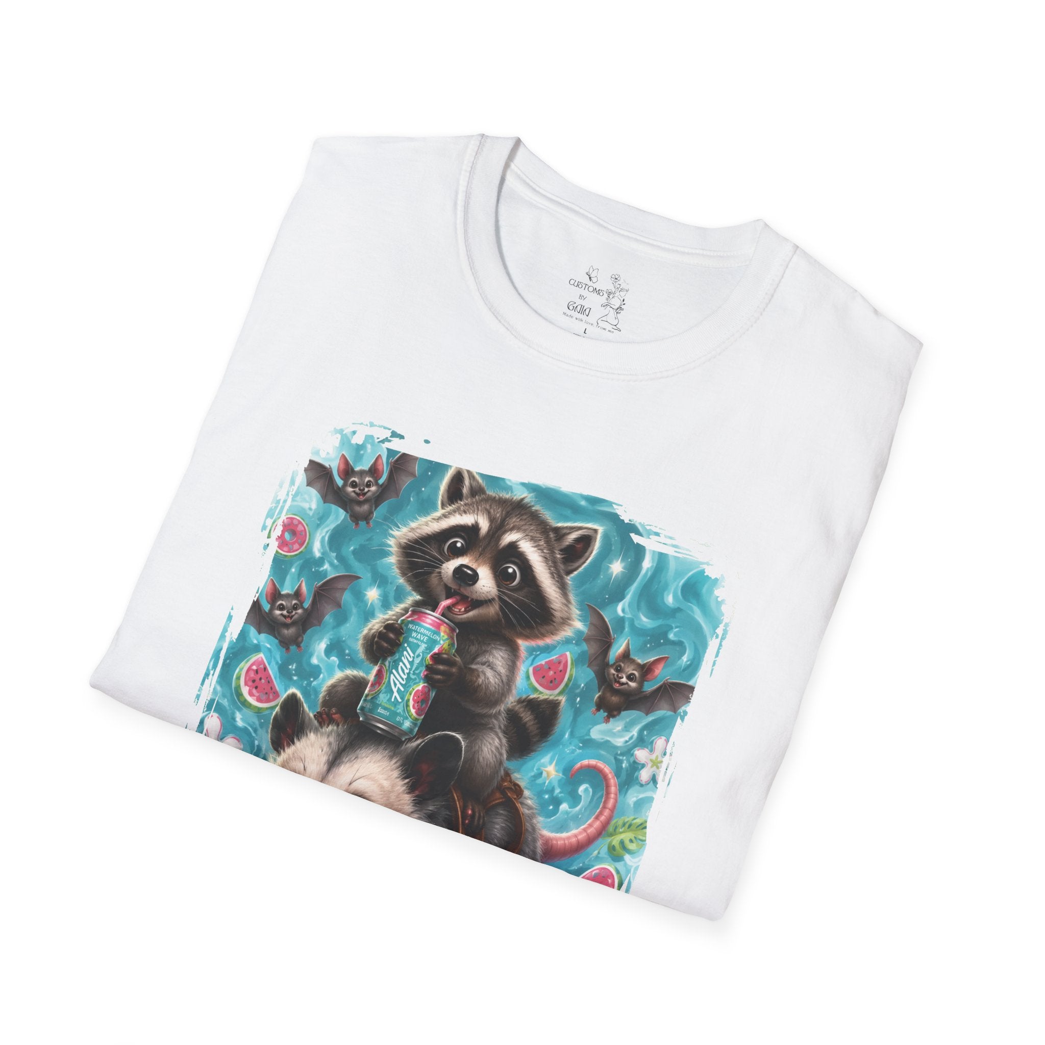 Raccoon Watermelon Summer T-Shirt — Cute Animal Graphic Tee