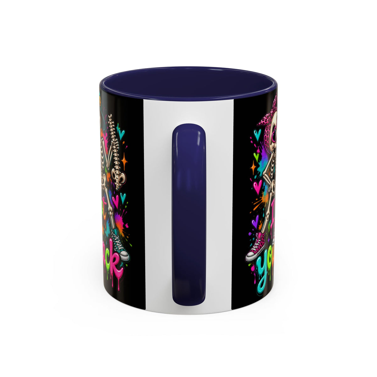 "I’ve Got Your Back" Skeleton Coffee Mug — Colorful Gothic Accent 11/15oz