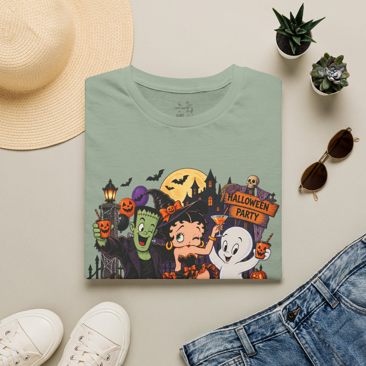 Halloween Party T‑Shirt — Betty Boop & Classic Cartoon Ghosts Costume Tee
