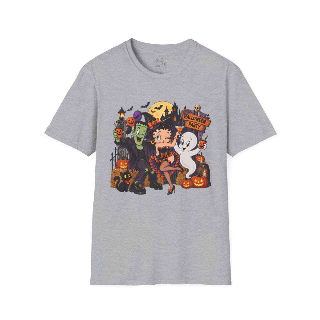 Halloween Party T‑Shirt — Betty Boop & Classic Cartoon Ghosts Costume Tee