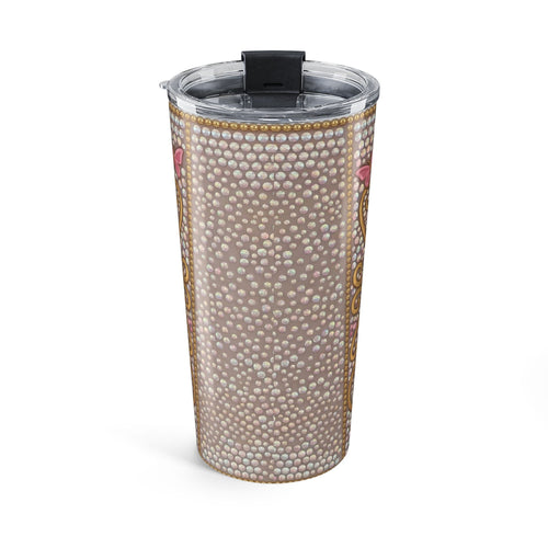 20oz Tumbler - "Cup of Ambition" Inspirational Travel Mug, Pink Rhinestone Motivational Drinkware