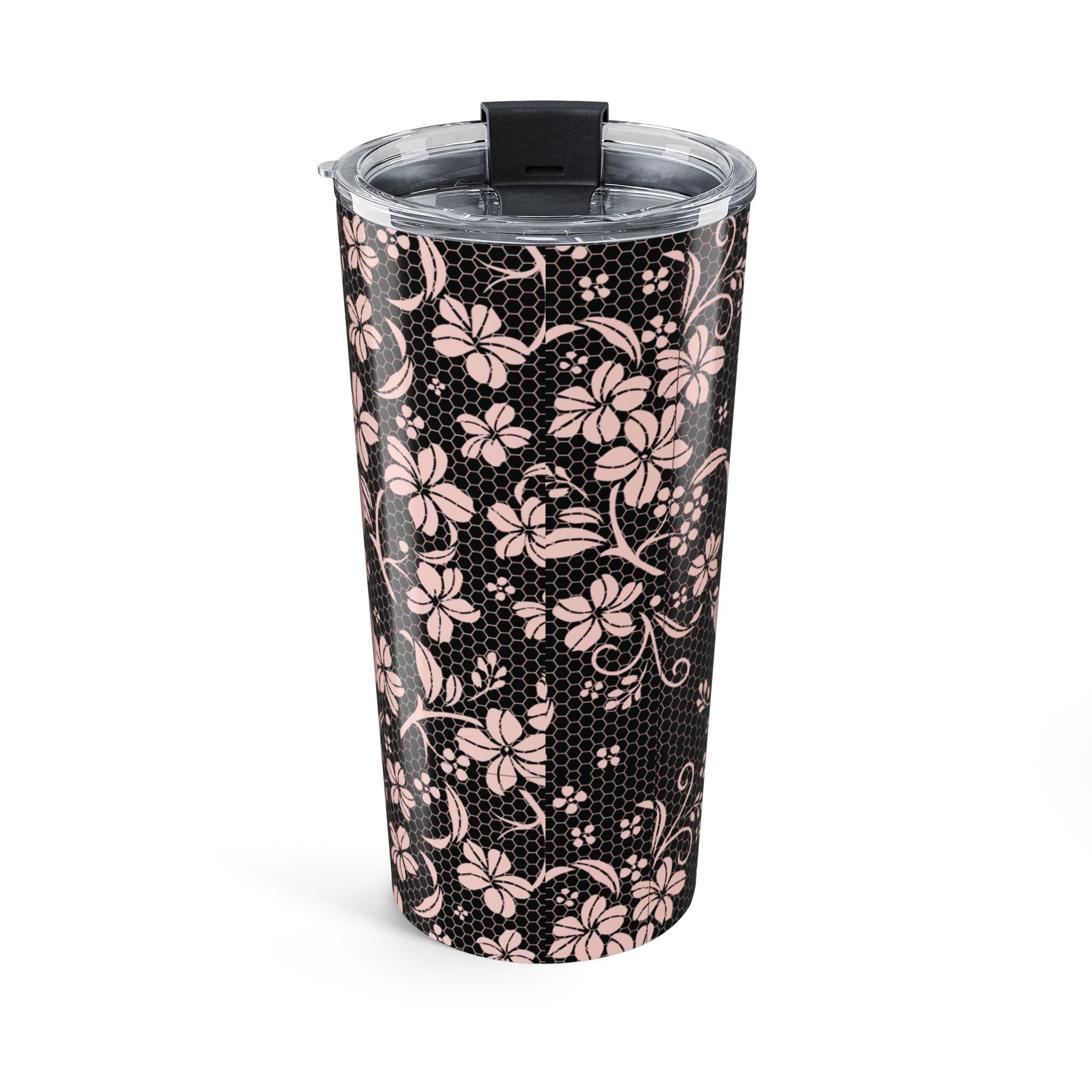 20oz Floral Lace Tumbler - Pink Rose Pattern Travel Cup