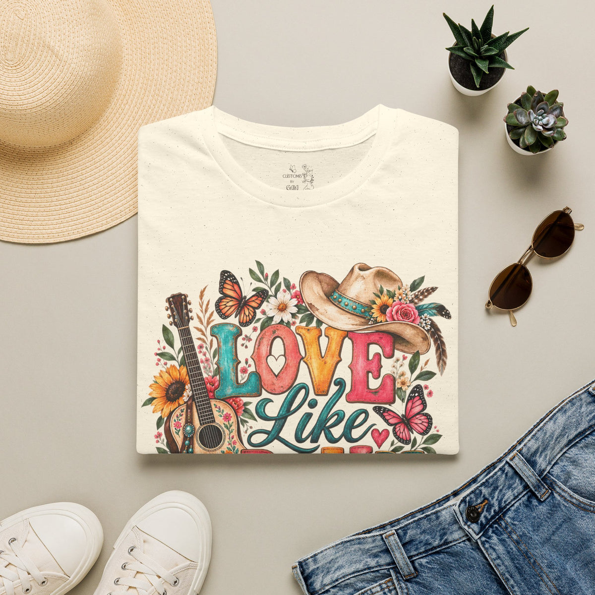 Love Like Dolly Floral Country Music T-Shirt