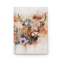 Highland Cow Floral Journal — Hardcover Matte Notebook