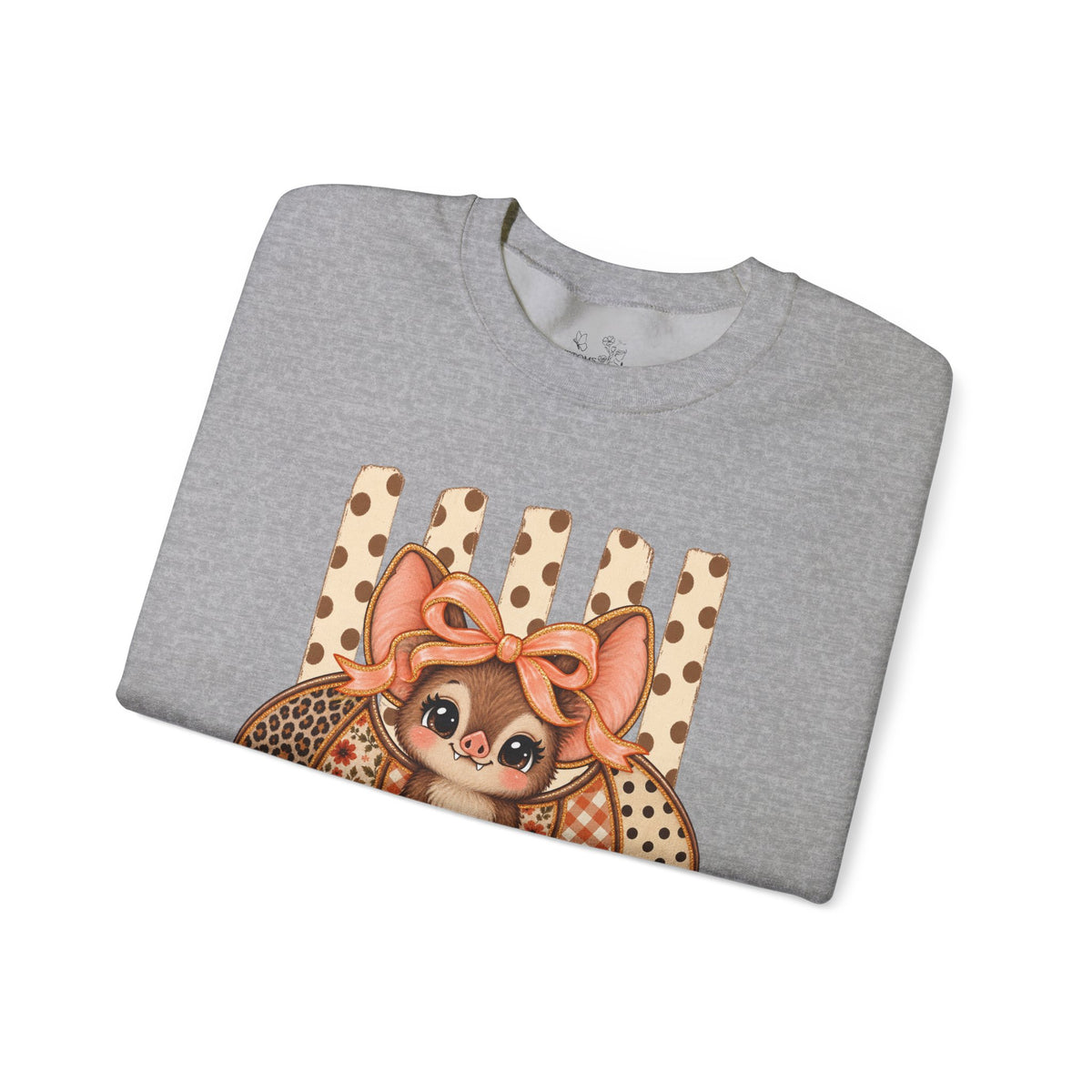 Cute Bat Crewneck Sweatshirt — Kawaii Bat with Bow Graphic