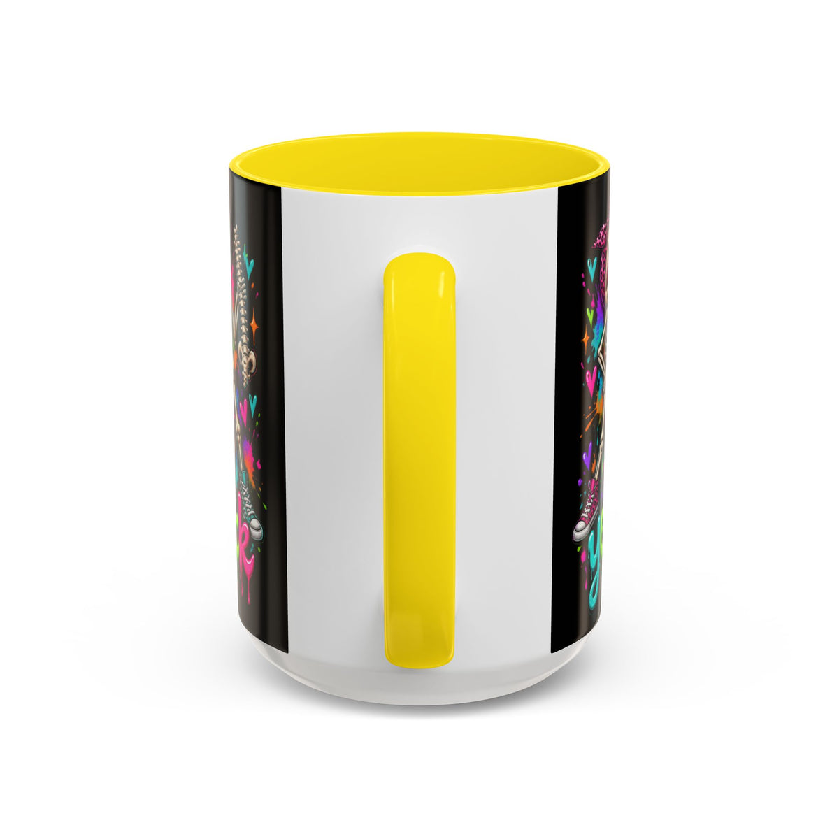 "I’ve Got Your Back" Skeleton Coffee Mug — Colorful Gothic Accent 11/15oz