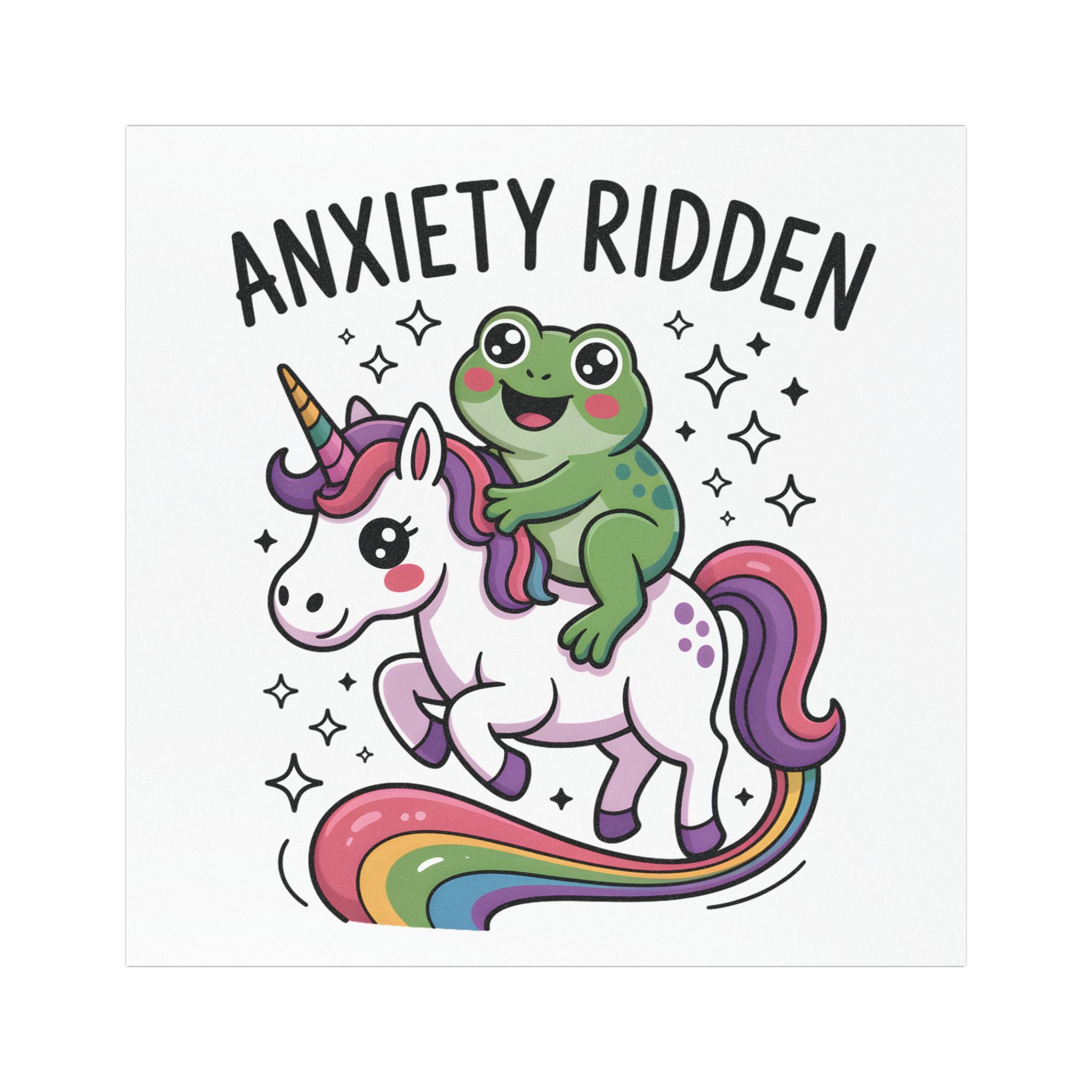 Car Magnet — “Anxiety Ridden” Cute Frog on Unicorn Rainbow Design