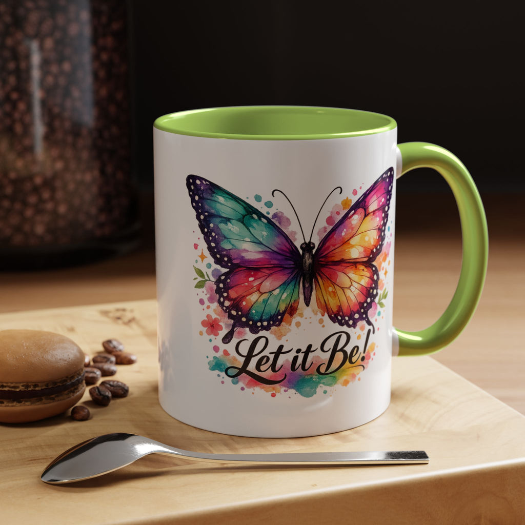 Let It Be Butterfly Accent Coffee Mug — Colorful Inspirational 11/15oz