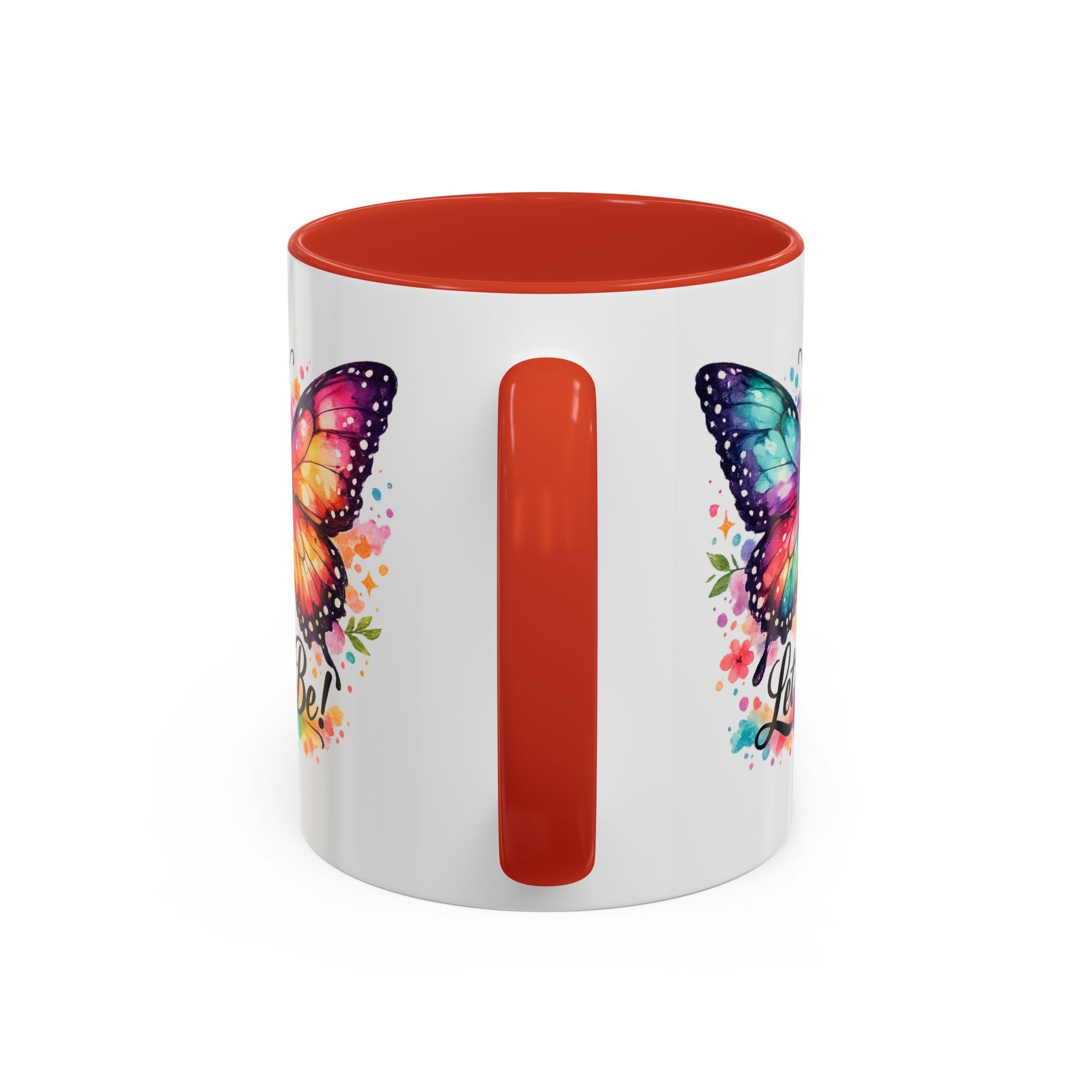 Let It Be Butterfly Accent Coffee Mug — Colorful Inspirational 11/15oz