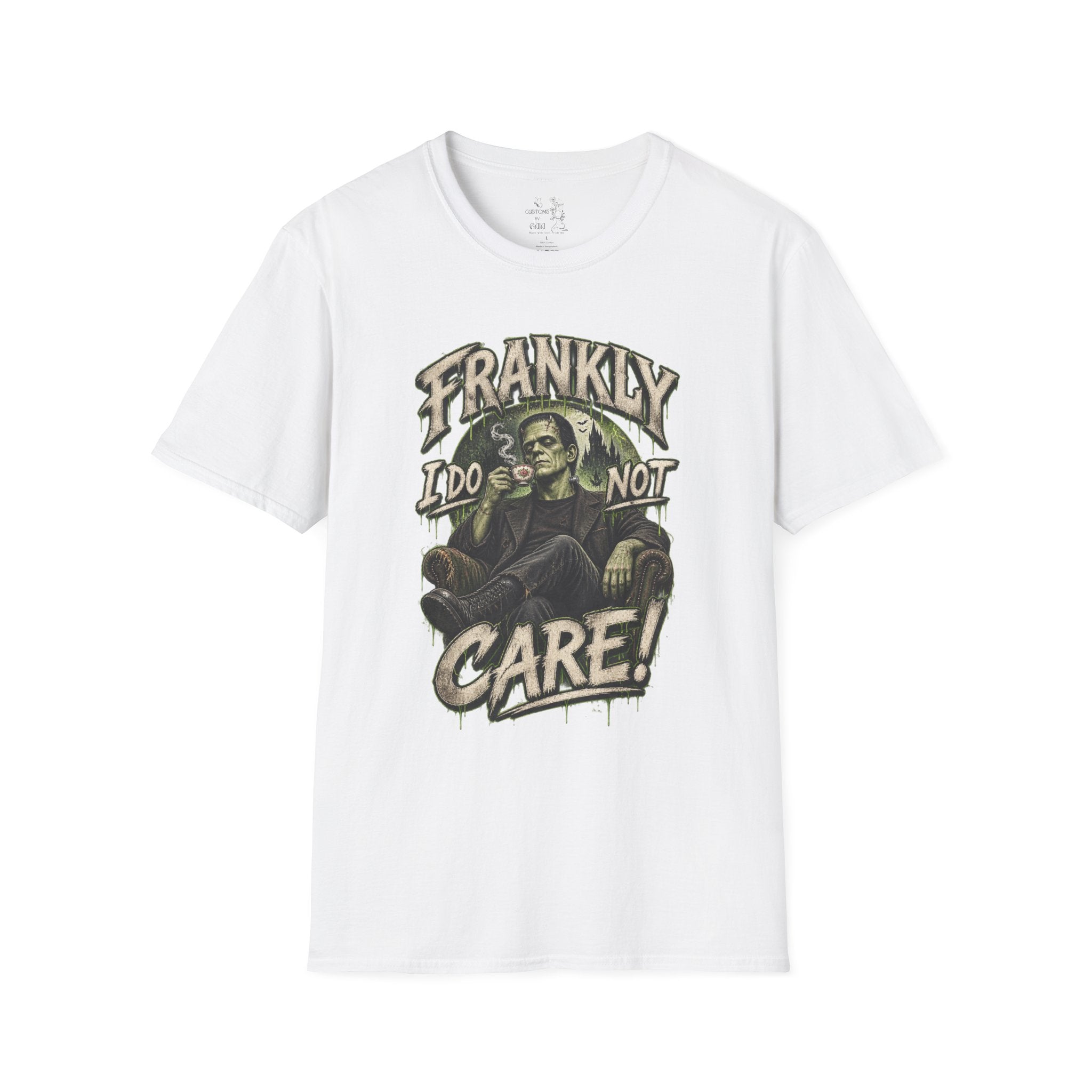 Frankly I Do Not Care T-Shirt — Retro Frankenstein Graphic Tee