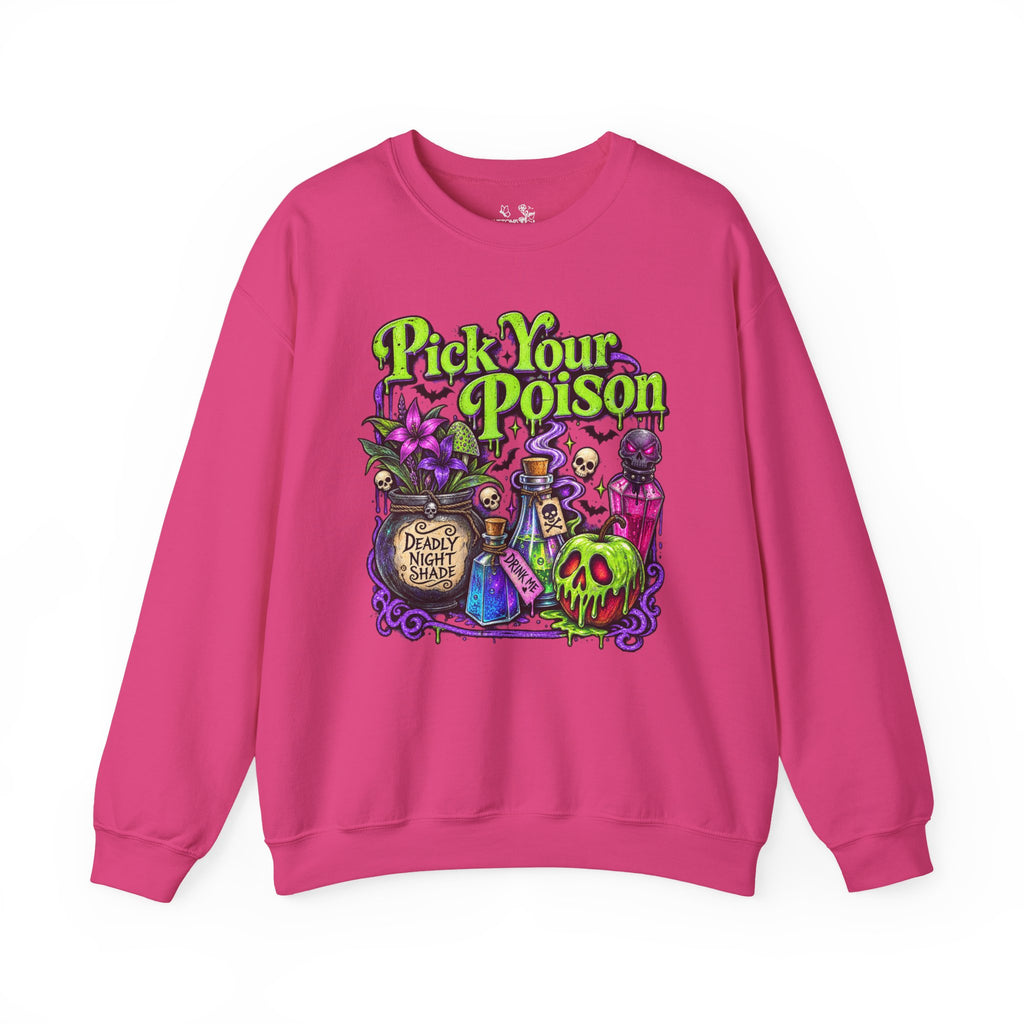 Sweatshirt — "Pick Your Poison" Halloween Potion Graphic Crewneck