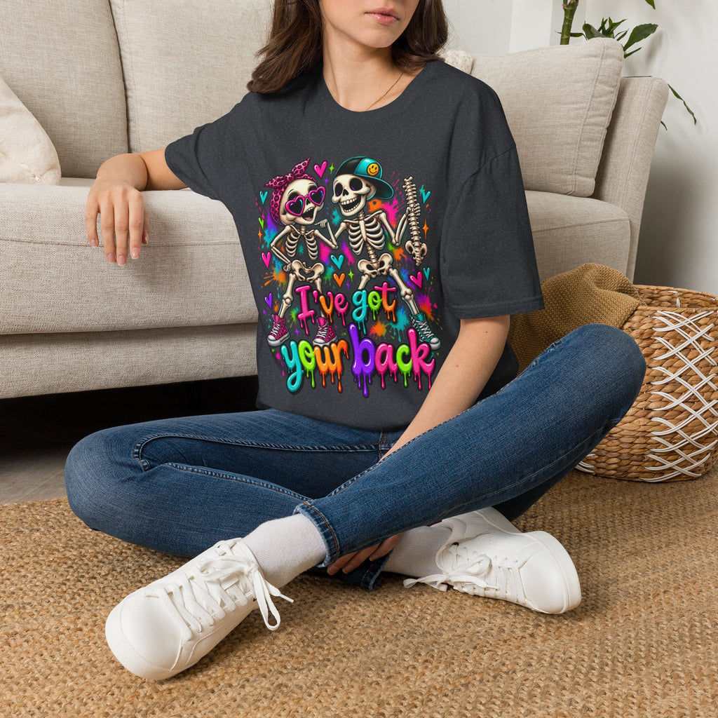 T-Shirt — Colorful Skeleton 'I've Got Your Back' Friend Graphic Tee