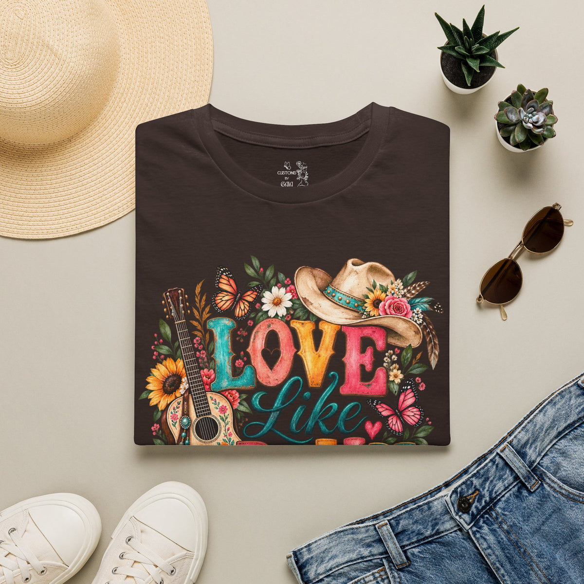 Love Like Dolly Floral Country Music T-Shirt