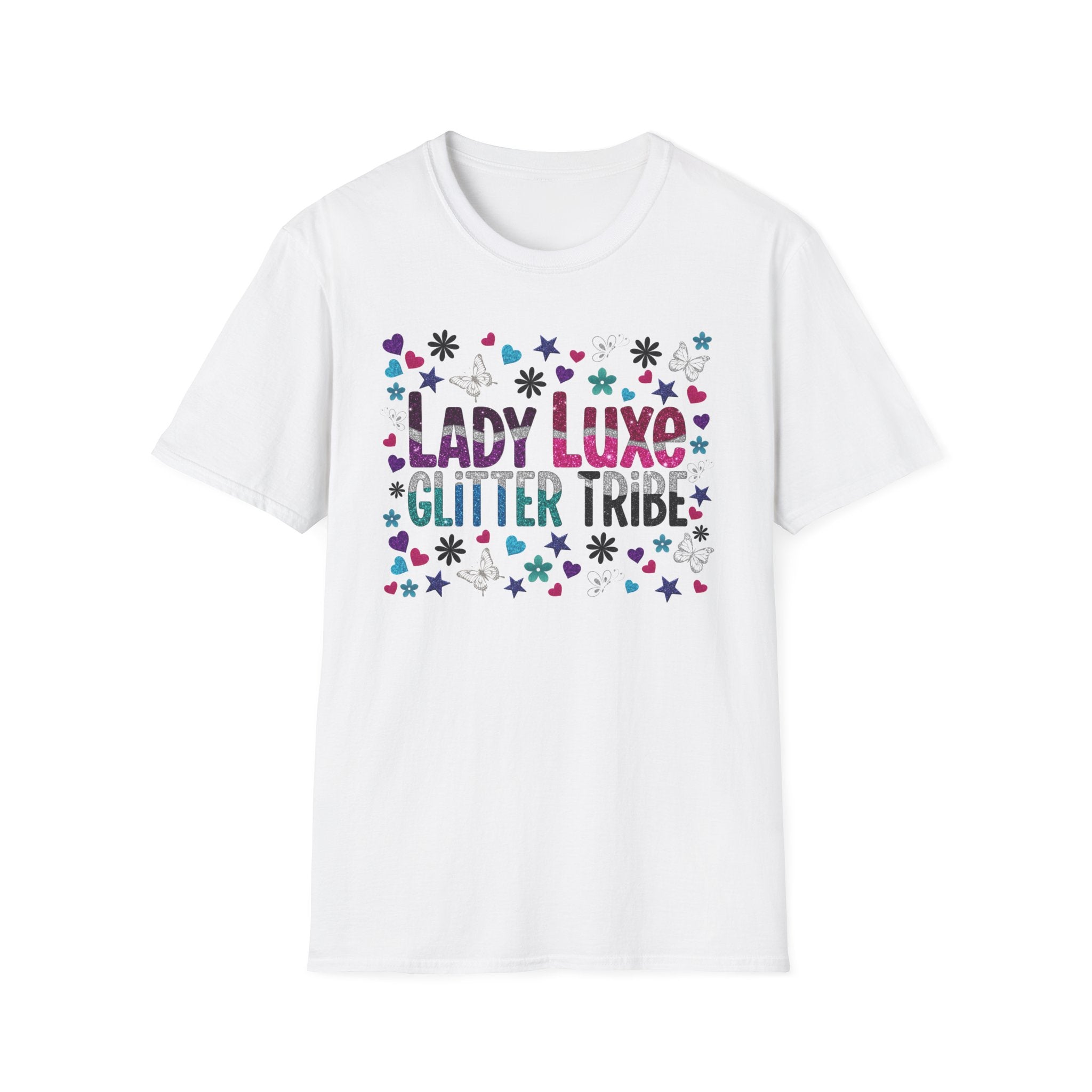 T-Shirt — "Lady Luxe Glitter Tribe" Sparkle Graphic Tee