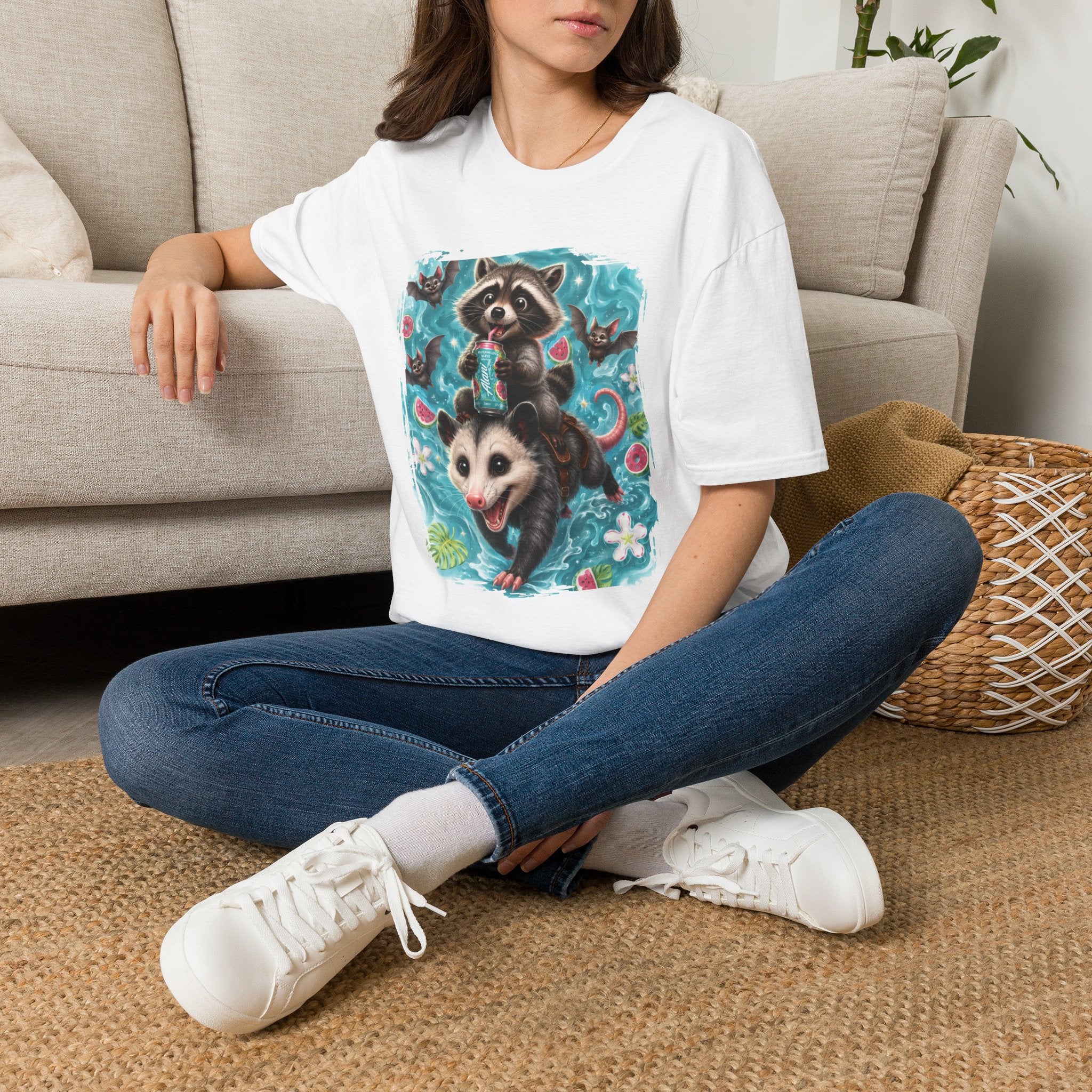 Raccoon Watermelon Summer T-Shirt — Cute Animal Graphic Tee