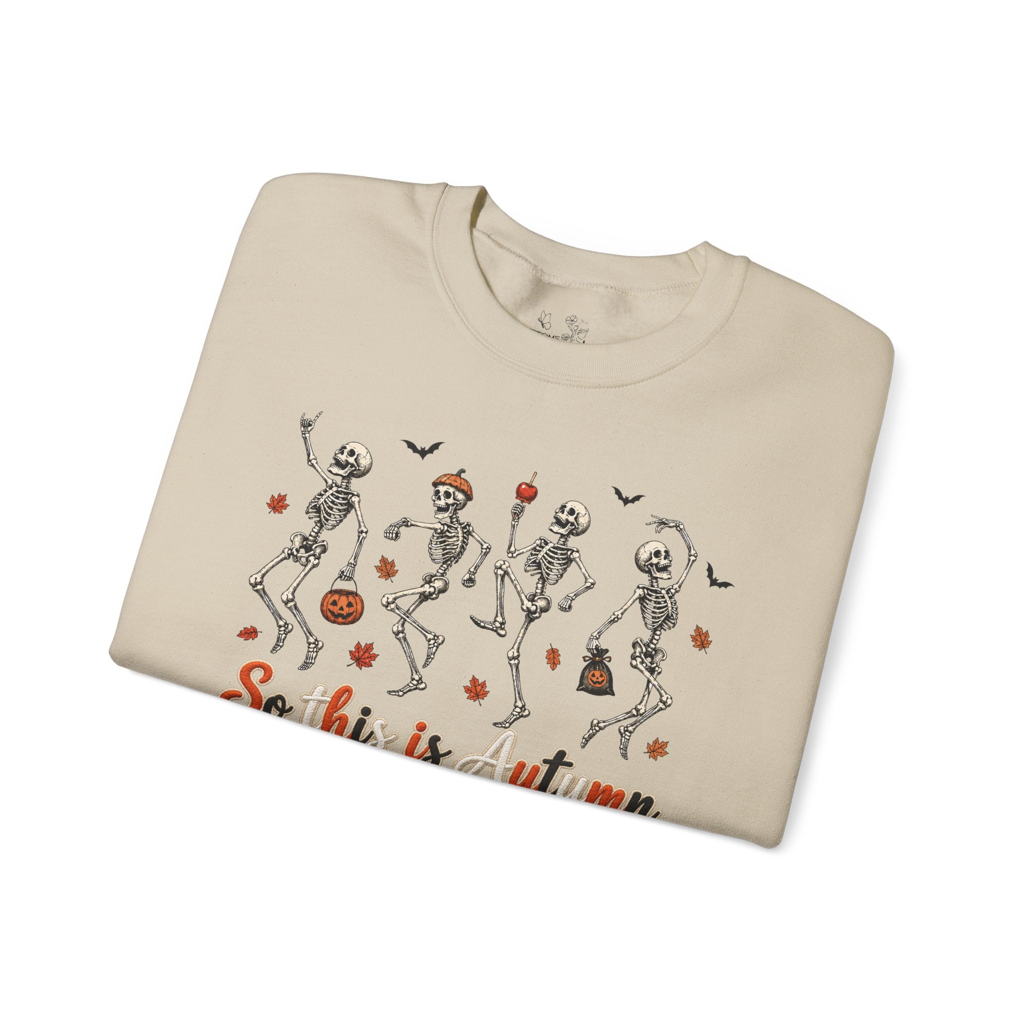 Autumn Skeleton Dance Sweatshirt — "So this is autumn" Cozy Fall Crewneck